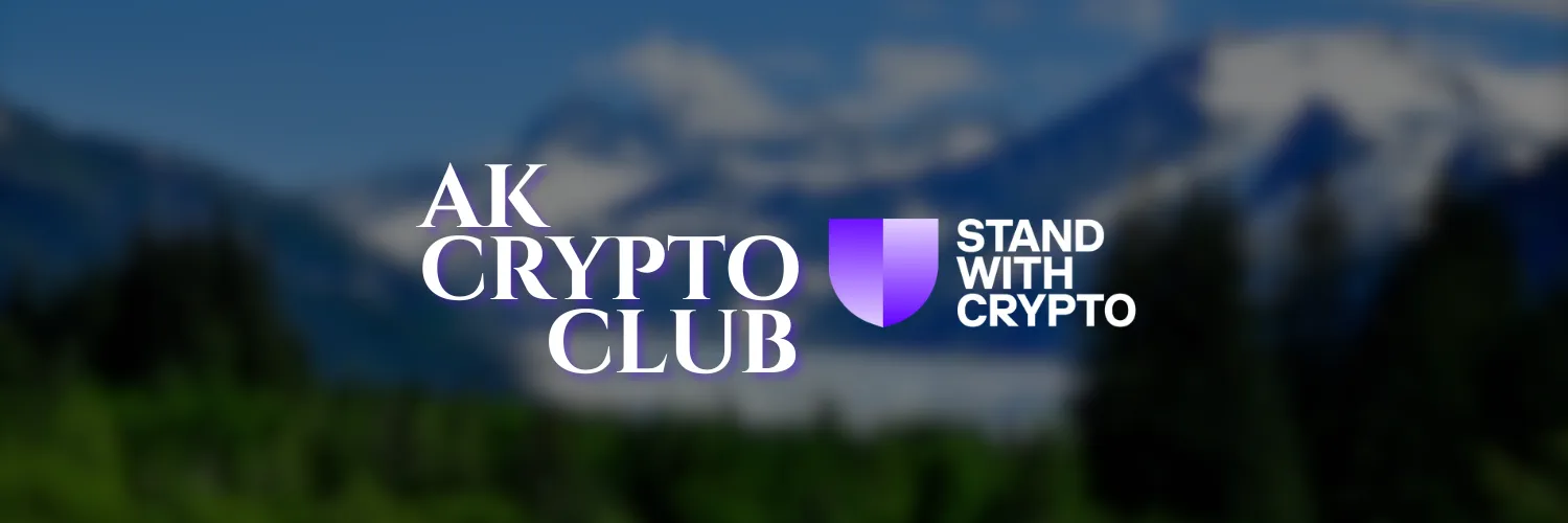 Stand With Crypto Alaska chapter banner from a community advocacy event